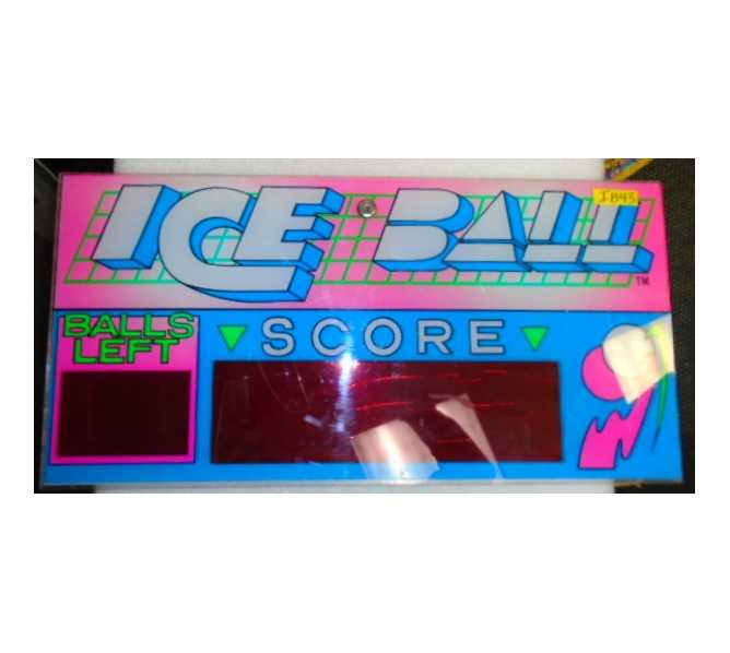 ICE BALL Arcade Machine Game Overhead Header SCORE Plexiglass for sale